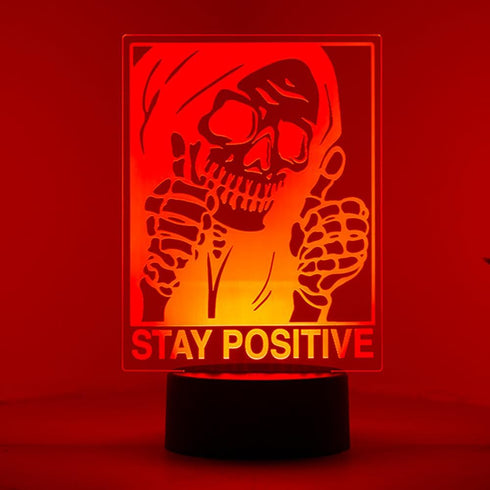 EXIGENT Stay Positive Skull 3D Acrylic LED Lamp Night Light Flashing Cool (Skull_SP)...