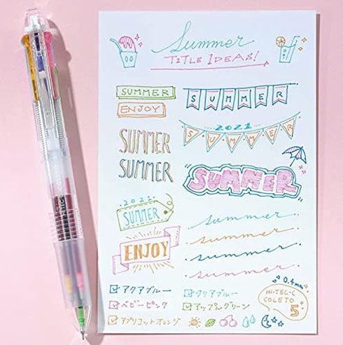 Pilot Hi-Tec-C Coleto Gel Ink Pen 0.4mm 3-In-1 Transparent Body 2 Packs & 6 Fluorescent Color Refill Set With Original Stylus Ballpoint Touch Pen....