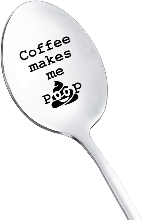 Coffee Spoons Gifts for Women Men Coffee Makes Me Poop Spoon for Dad Wife Coffee Lover Gift for Him Her Christmas Birthday Gifts for Coffee Lovers...