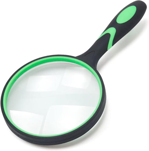 Large Magnifying Glass 10X Handheld Reading Magnifier for Seniors - 100MM 4INCHES Real Glass Magnifying Lens for Book Newspaper Reading, Insect an...