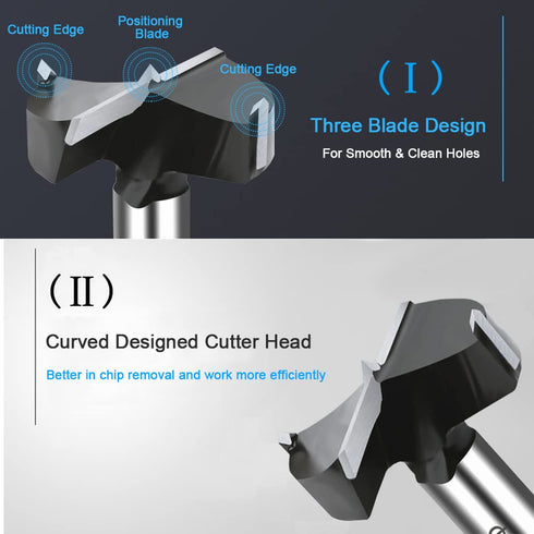 5/8 Inch Carbide Forstner Drill Bit, Carbide Tipped Forstner Bit for Hard Wood, Wood Drilling Hole Saw Set Woodworking Hinge Cutter Tool Kits for ...