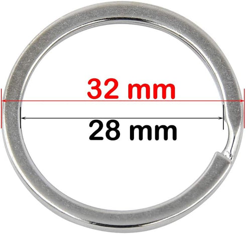 Key Ring - 100PCS, 32mm Nickel Plated Square Edged Split Key Chain Rings for Car Home Keys Organization, Arts & Crafts, Lanyards (100)...