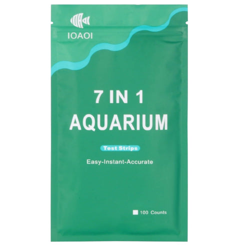 Aquarium Test Strips for Freshwater and Saltwater, 100 Pcs of 7 in 1 Test Strips, pH, Alkalinity, Nitrite, Nitrate, Chlorine, Carbonate, Hardness...