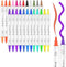 Acrylic Paint Marker Pens 24pcs, Dual Tip Pens With soft Tip and Hard Tip, Fine Point Acrylic Paint Markers for Wood, Canvas, Stone, Rock Painting...