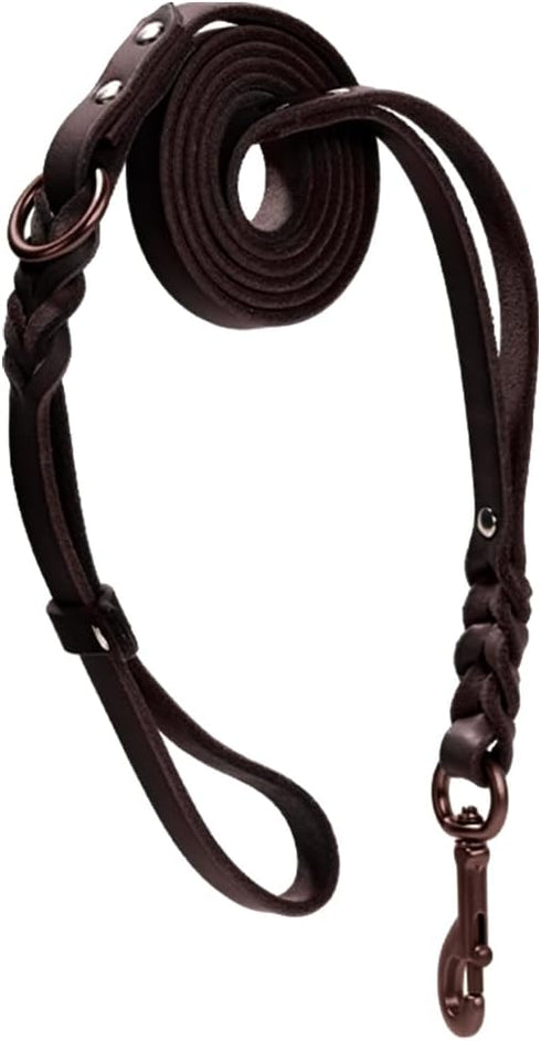 Howgo Leather Dog Leash 6 foot Super Lightweight Military Grade Heavy Duty Dog Leash Soft and Comfortable Leash for Large Medium and Small Dogs Tr...