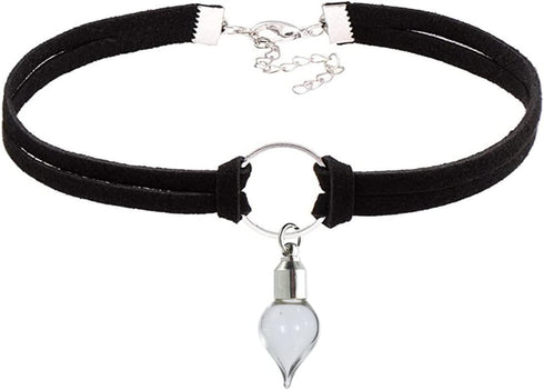 Punk Vampire Blood Vial Choker Necklace Adjustable Cool Velvet Spike Pendant Collar Gothic Necklace for Women Halloween Party Cosplay Costume Jewe...