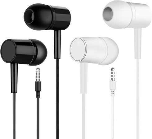 2 Packs Wired Earbuds in-Ear Headphones, Earphones with Microphone, Automatic Noise Reduction, Bass Surround, Stereo Earphone with Microphone, Sui...