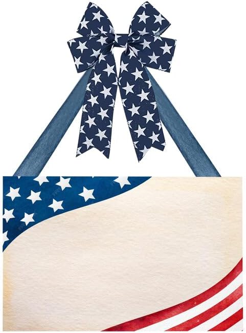 4th of July Ribbon Wired Patriotic Ribbon Stars Ribbon10 Yards Patriotic Ribbon Wired for Independence Day Memorial Day Wreath Bow Making DIY Wrap...
