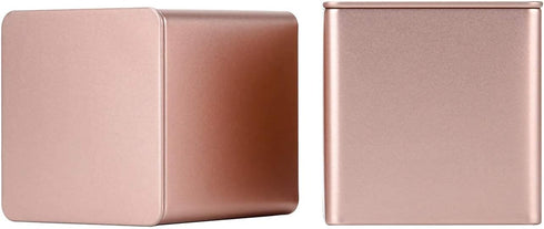 Tianhui Square Tin Can Empty Cube Steel Box Storage Container kit 65mm Series for Treats, Gifts, Favors, Loose Tea, Coffee and Crafts, Rose Gold, ...