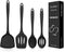 4 Pcs Silicone Kitchen Utensils Set, Wok Spatulas-Slotted Turner-Cooking Spoon-Slotted Spoon, Nonstick BPA Free High Heat Resistant Cooking Utensi...
