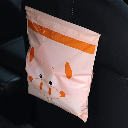 Car Trash Bags, 60pcs Easy Stick-On Disposable Car Garbage Bags, Waterproof Leak Proof Barf Vomit Bags, Self Adhesive Cleaning Bags, Kitchen Stora...