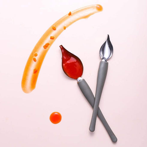 4 Pcs Culinary Drawing Decorating Spoons Set Drawing Decorating Spoon Plated Decorating Pencil Spoon Dessert Serving Decorating Spoon for Decorati...