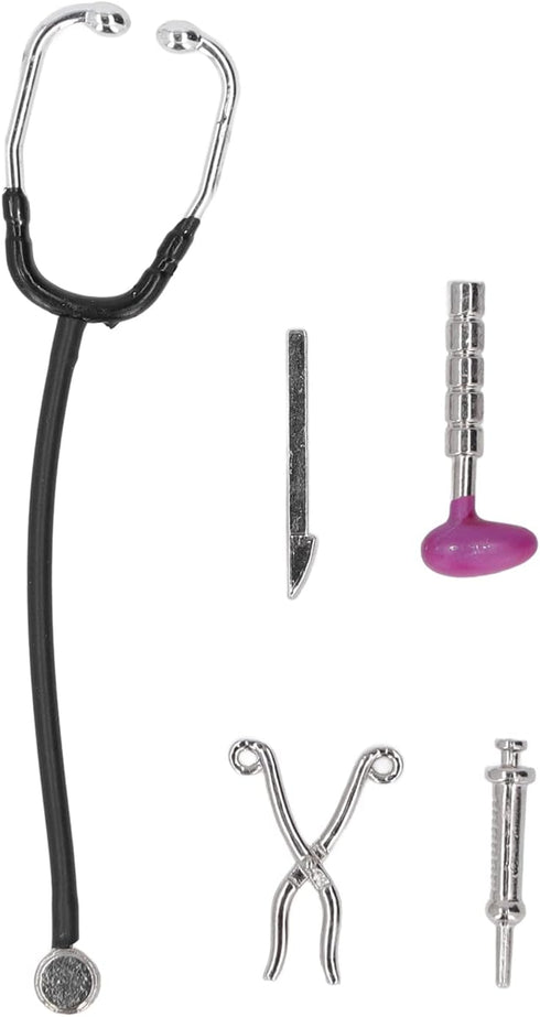 Dollhouse Stethoscope Set, Multipurpose 5Pcs Mini Medical Appliance Model for 1:12 Doll House...