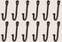 Colonial Tin Works Vintage Hand Forged Iron Classic Early American Plain Hook Black Set of 12 (Set of 12)...