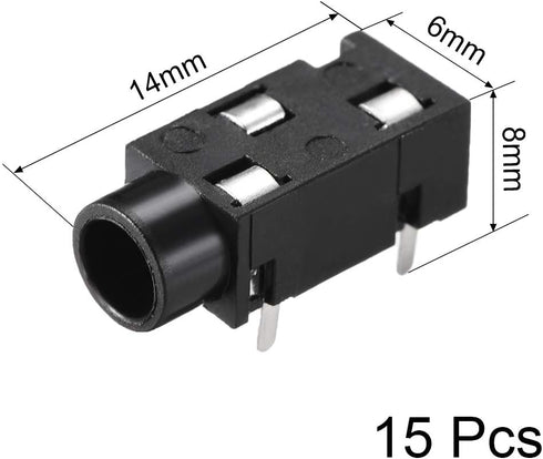 uxcell 3.5 mm Audio Jack Connector PCB Mount Female Socket 3Pin PJ-320 15pcs...