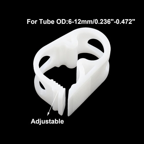 1/4" - 1/2" Plastic Tubing Clamps Adjustable Tube Clamp, Laboratory Pinch Valve Flow Control Hose Clamp - Pack of 5 White...