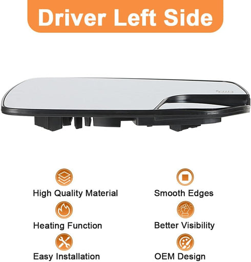 Senzeal Driver Side Heated Mirror Glass Replacement with Blind Spot Mirror for Ford Edge 2015 2016 2017 2018 FT4Z17K707H (Left Side)...