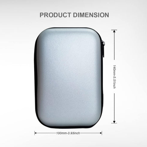Hard Drive Carrying Case Bag Storage Organizer Universal Carry Pouch Compatible with Western Digital WD Elements Seagate, 2.5’’ EVA Shockproof Tra...