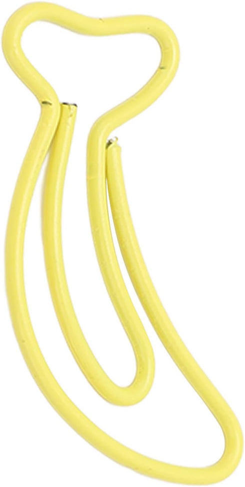 100Pcs Metal Paper Clips, Mini Cute Banana Shape Electroplated Metal Paperclips for Book Memo Paper Poster Photo...