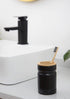 Nucookery 3" Ceramic Black Toothbrush Holders for Bathrooms, Shelf Draining Toothbrush Organizer Electric Toothbrush Holders for bathroom countert...