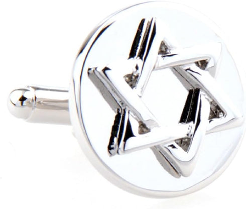 Jewish Star of David Cufflinks Pair Cufflinks in a Presentation Gift Box & Polishing Cloth...