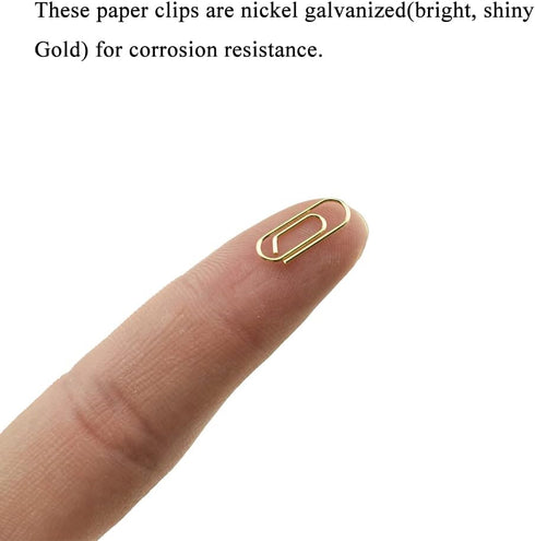 HAHIYO Paper Clips Sturdy 0.59 inches Length 50 Pack Mini Paperclips Heavy Duty Tight Grip Rust Proof Reusable Metal Bright Gold for Home Office S...