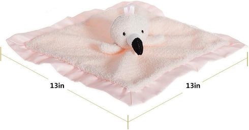 Apricot Lamb Stuffed Animals Flamingo Security Blanket Infant Nursery Character Blanket Luxury Snuggler Plush Baby Lovey(Flamingo, 13 Inches)...