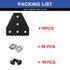 10pcs 2020 Extrusion T Plate Joining Corner Bracket Connector T Slot Hardware 8020 V Slot Aluminum Extrusion Accessories with T Nuts and Screws fo...