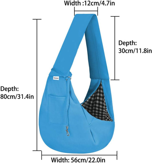 FDJASGY Small Pet Sling Carrier-Hands Free Reversible Pet Papoose Bag Tote Bag with a Pocket Safety Belt Dog Cat for Outdoor Travel...