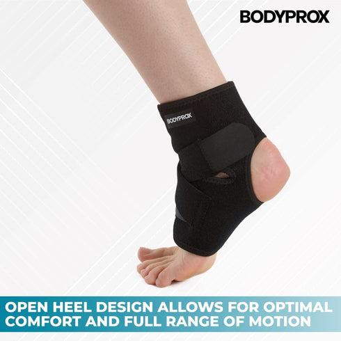 Bodyprox Ankle Support Brace, Breathable Neoprene Sleeve, Adjustable Wrap! (1 Pack)...