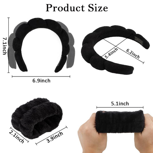 Spa Headband for Women Sponge Soft Headband for Washing Face Hairband for Women Girls Shower Makeup Skincare Non Slip Thick Hair Accessory for Fac...