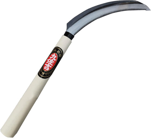 Japanese Weeding Sickle Handheld Steel Grass Weeder, Thick Blade Gardening Quick Work, Beige...