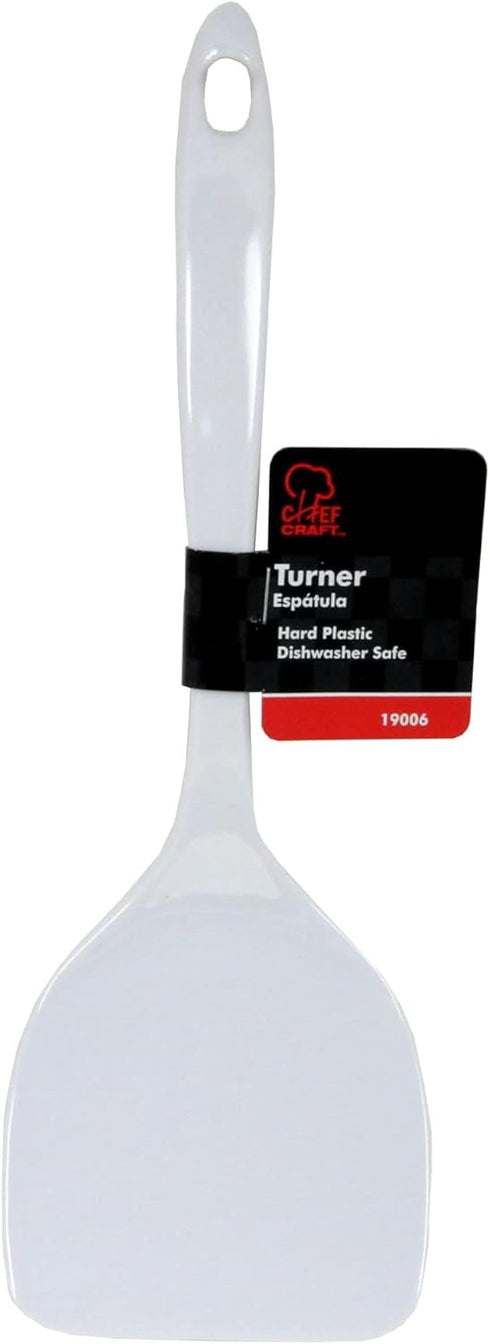 Chef Craft Basic Melamine Jumbo Turner/Spatula, 11.75 inch, White...