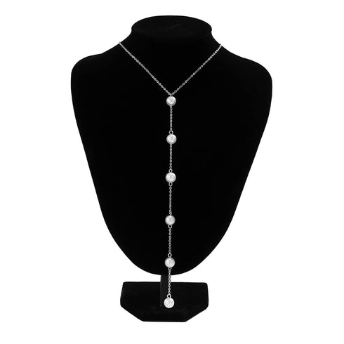 Long Pearl Necklace for Women Faux Pearl Drop Y Necklace Classic Imitation Pearl Chain Lariat Necklace Sexy Tassel Pearl Y-Pendant Necklace Jewelr...