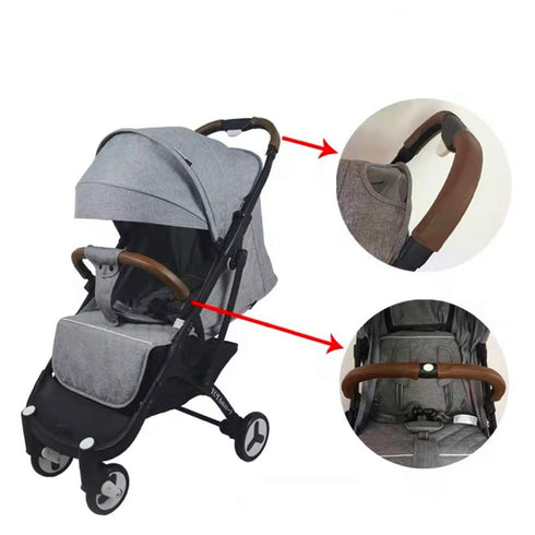 2Pcs/Pair Removable Zipper PU Leather Bumper Handlebar Sleeve Protect Case for Baby Stroller Dust-Proof Cover...