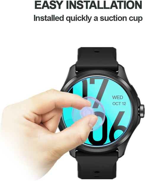Compatible for Ticwatch Pro 5 Enduro/Pro 5 Screen Protector, 9H Anti-Scratch Tempered Glass Protective Film Compatible for Ticwatch Pro 5 Android/...