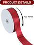 TONIFUL 1-1/2 Inch (40mm) x 100 Yards Dark Red Claret Wide Satin Ribbon Solid Fabric Ribbon for Gift Wrapping Chair Sash Valentine's Day Wedding B...