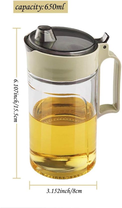 TENTA KITCHEN Oil Dispenser Vinegar Dispenser Maple Syrup Dispenser Glass Bottle Cruet No Drip Plastic Bottle Spout with Protective Cap drip Free ...