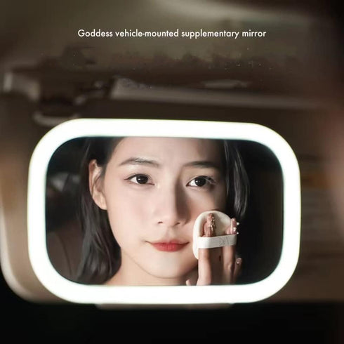 Car Visor Vanity Mirror with LED Lights USB Rechargeable Travel Makeup Mirror 3 Light Mode Sun Visor with Touch Sensor Built-in Lithium Battery...