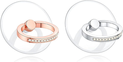 Transparent Cell Phone Ring Holder Kickstand,Bling Bling Sparkle Diamond Clear Cell Phone Finger Ring Grip Stand(Silver/Rose Gold)......