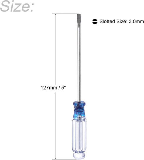 uxcell Mini Slotted Screwdriver, 3.0mm Flat Head 127mm Length for Small Appliances Repair, 5 Pcs...