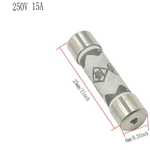 10 Pcs 15A 250V Ceramic Fuse 6x25mm Cartridge Fast Blow Tube for Power Strip Experiment Circuit Appliance Repair...