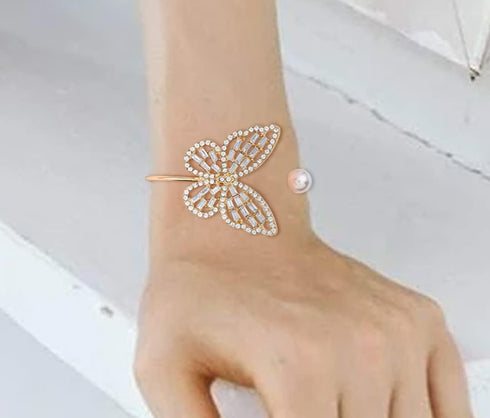 ELABEST Glitter Crystal Bracelet Rhinestone Bracelet Gold Dainty Hollow Bangle Wedding Bridal Bridesmaid Bracelet Jewelry for Women...