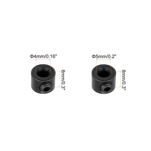 uxcell Drill Bit Stop Set 4mm/5mm I.D. Carbon Steel Bit Depth Holder with Hex Wrench for Set Screws Woodworking Tool Kit...