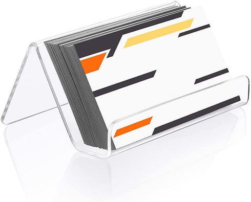 2PCS Clear Acrylic Business Card Holder Cards Stand Case for Desk Display Vertical Business Card Stand Desktop Business Card Organizer...