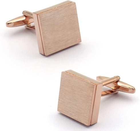 Brushed Square Rose Gold Cufflinks...