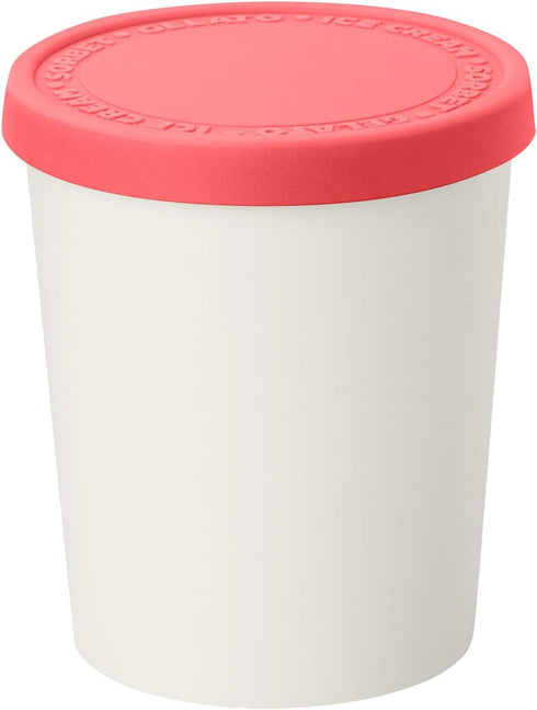 Tovolo Sweet Treat, Reusable Ice Cream Container for Homemade Ice Cream, Raspberry - 1 Quart Stackable Storage Tubs with Silicone Lids for Freezer...
