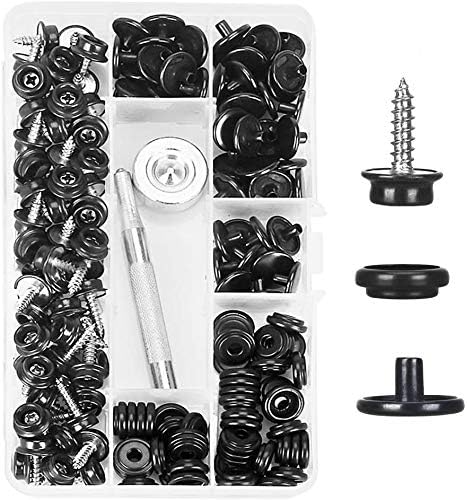 Kelife 150PCS Stainless Steel Marine Grade 3/8" Socket Canvas Snaps Kit and Upholstery Boat Cover Snap Button Fastener Tool with 2Pcs Setting Tool...