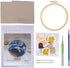 Abillyn Punch Needle Embroidery Starter Kit for Beginner, Punch Needle Fabric with Starry Sky Pattern, Embroidery Hoops and Embroidery Pen (Moonli...