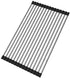 Roll up Dish Drying Rack Over The Sink Portable Stainless Still Rolling Rack Folding Mat for Kitchen Counter (Black, 17.7''LX11.2''W)...